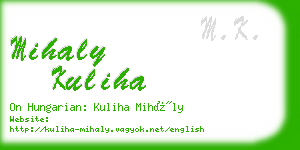 mihaly kuliha business card